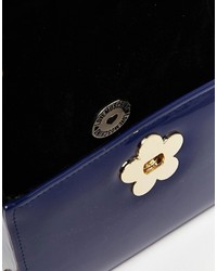 Love Moschino Patent Cross Body Bag With Floral Clasp