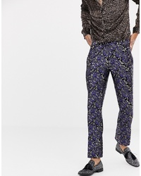 Twisted Tailor Super Skinny Suit Trouser In Floral Jacquard
