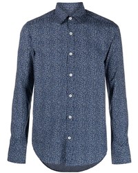 Canali Floral Pattern Print Classical Shirt