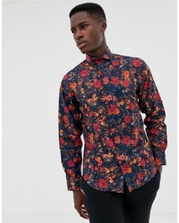 Selected Homme Floral Printed Smart Shirt In Slim Fit