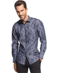 INC International Concepts Long Sleeve Vernon Slim Fit Shirt