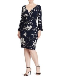Lauren Ralph Lauren Plus Size Floral Bell Sleeve Jersey Dress