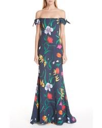 Carolina Herrera Off The Shoulder Floral Gown