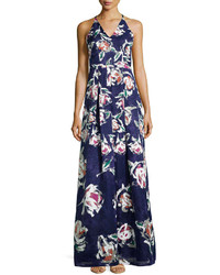 Phoebe V Neck Floral Print Ball Gown