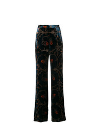 Navy Floral Flare Pants