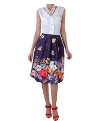 Jacquard Floral Midi Skirt
