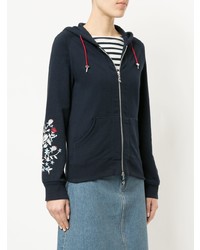 GUILD PRIME Floral Embroidered Zip Up Hoodie