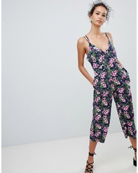 QED London Cross Back Jumpsuit In Floral Print