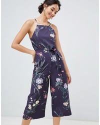 Oasis Jumpsuit With Lace Back Detail In Floral Print