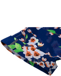 Choies Blue Sakura Print Kimono Sunscreen Chiffon Coat
