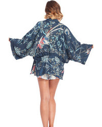 Phoenix Printed Japanese Style Kimono Coat