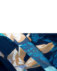 Tassel Floral Print Blue Kimono