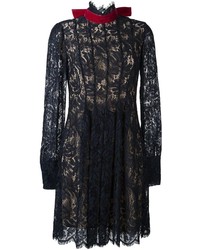 MSGM Floral Lace Pleated Dress