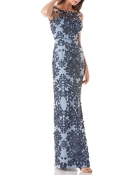 JS Collections Leaf Embroidered Gown