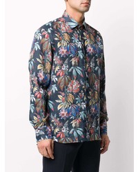 Etro Floral Print Spread Collar Shirt