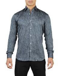 Maceoo Fibonacci Sequence Abstract Floral Button Up Shirt
