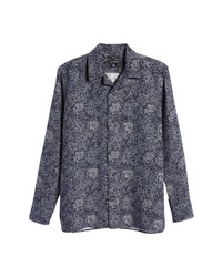 Treasure & Bond Floral Print Button Up Shirt In Navy  Ivory Washi Floral At Nordstrom
