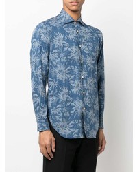 Kiton Floral Print Cotton Shirt