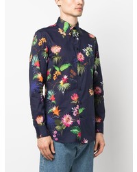 Etro Floral Print Log Sleeve Shirt