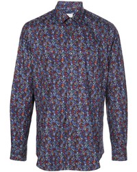 Paul Smith Floral Print Point Collar Shirt