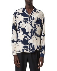 AllSaints Jardin Relaxed Fit Floral Button Up Camp Shirt