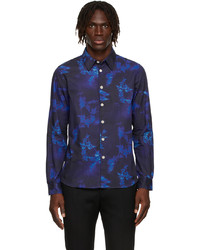 Ps By Paul Smith Navy Floral Tailored Fit Shirt