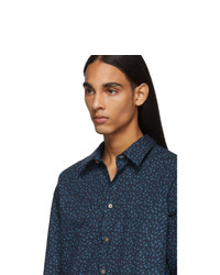 Ps By Paul Smith Navy Floral Tailored Shirt