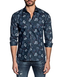 Jared Lang Regular Fit Floral Button Up Shirt