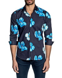 Jared Lang Regular Fit Floral Button Up Shirt