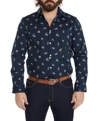 Johnny Bigg Rey Floral Stretch Cotton Button Up Shirt