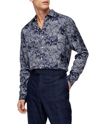 Topman Slim Fit Floral Button Up Shirt