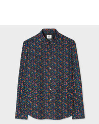 Paul Smith Slim Fit Navy Earth Floral Print Shirt