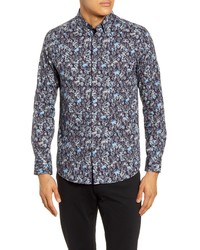 Ted Baker London Toobig Slim Fit Floral Button Up Shirt