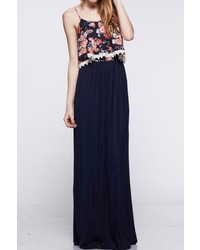 12pm Navy Floral Maxi