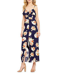 Band of Gypsies Button Front Floral Maxi Dress