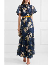 Erdem Celeste Ruffled Embroidered Silk Organza Gown