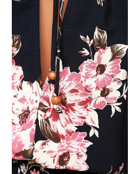 Feel The Music Navy Blue Floral Print Maxi Dress