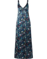 R13 Floral Print Silk Tte Maxi Dress