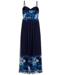 Little Mistress Blue Floral Maxi Dress