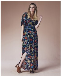 Maxi Dress With Slits And Long Sleeves