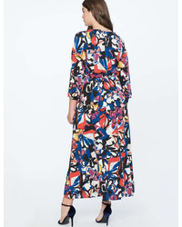 Printed Kimono Maxi Dress