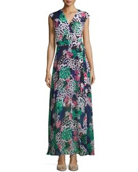 Taylor Sleeveless Floral Print Maxi Dress Navycoral