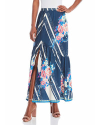 Flying Tomato Navy Floral Maxi Skirt