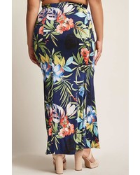 Forever 21 Plus Size Floral Crop Top Maxi Skirt Set