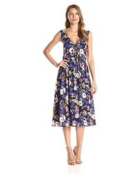 Everly Front Tie Floral Midi Dress