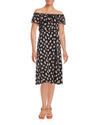 Betsey Johnson Floral Off The Shoulder Midi Dress