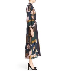 Roksanda Gallen Print Silk Midi Dress