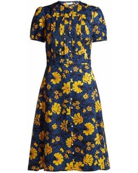 Altuzarra Madelena Floral Print Silk Jacquard Midi Dress