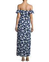 Lucca Couture Off The Shoulder Floral Maxi Dress Bluemulti