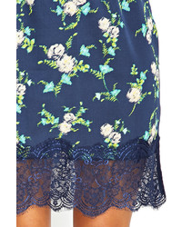 Forever 21 Contemporary Floral Satin Skirt